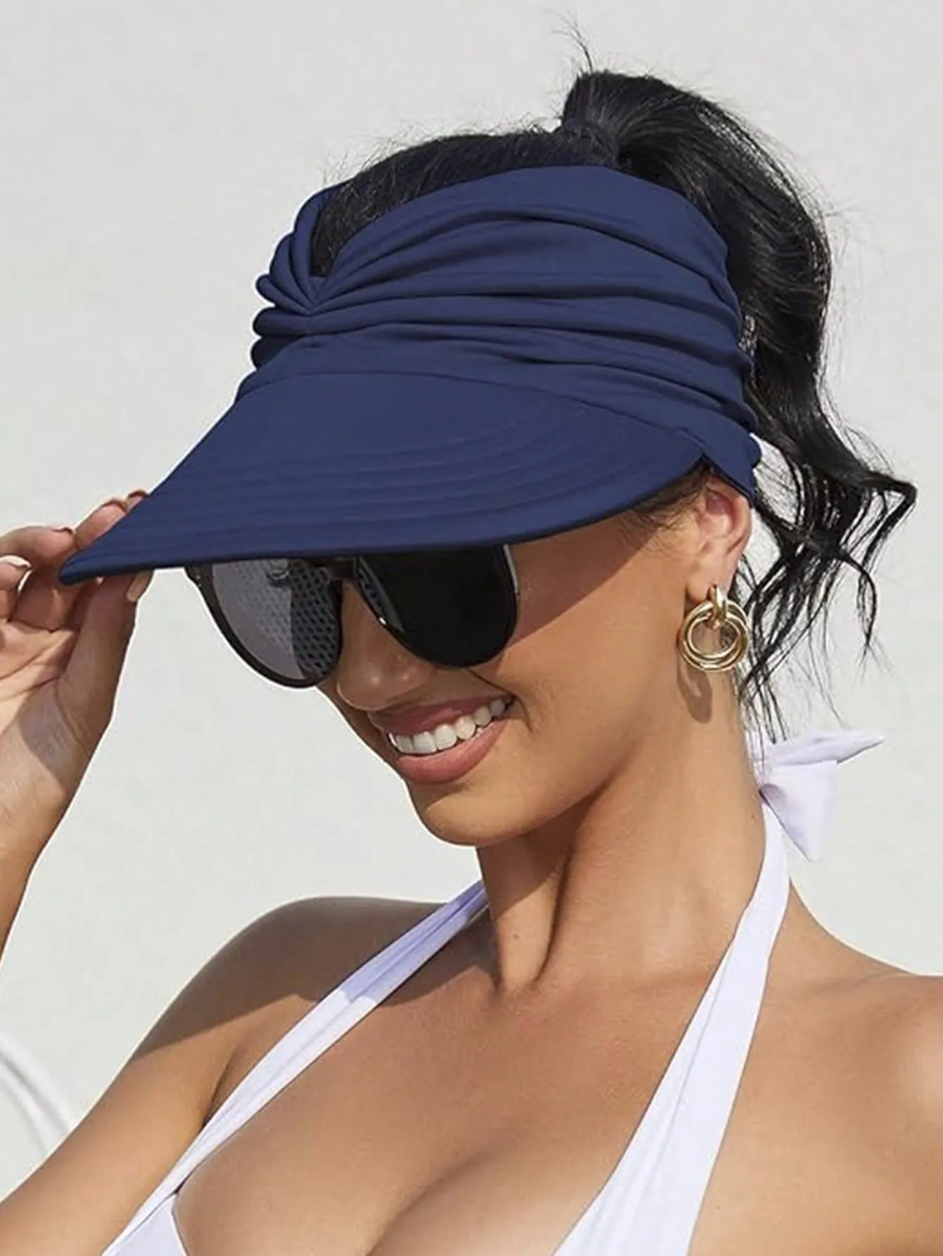 1 Pc Women Sun Visor Hat Wide Brim Summer Sun Hats UPF 50  UV Protection Beach Hats Foldable Golf Visor For Women