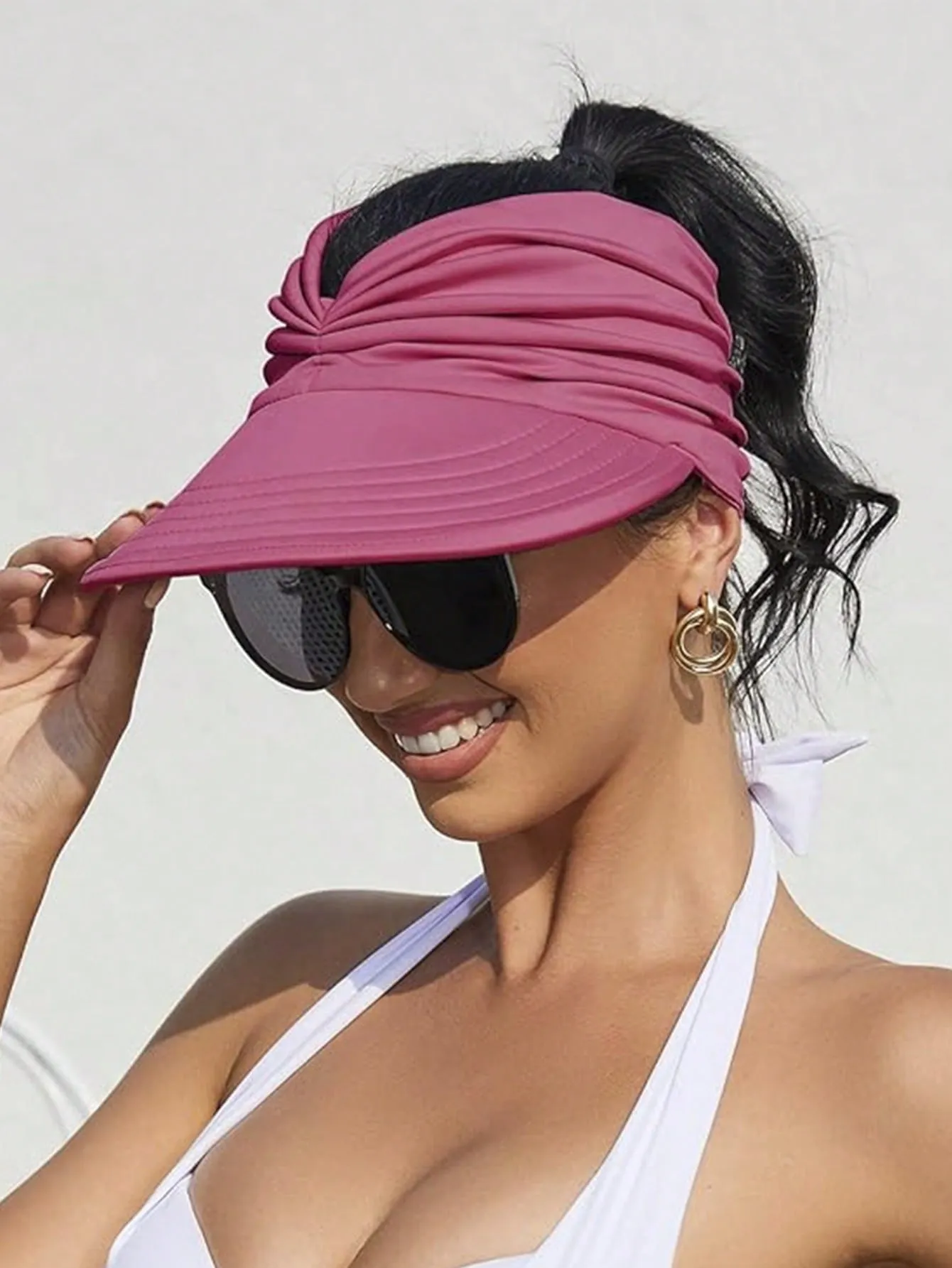 1 Pc Women Sun Visor Hat Wide Brim Summer Sun Hats UPF 50  UV Protection Beach Hats Foldable Golf Visor For Women