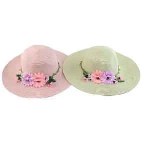 Assorted Beach Hats with Flowers