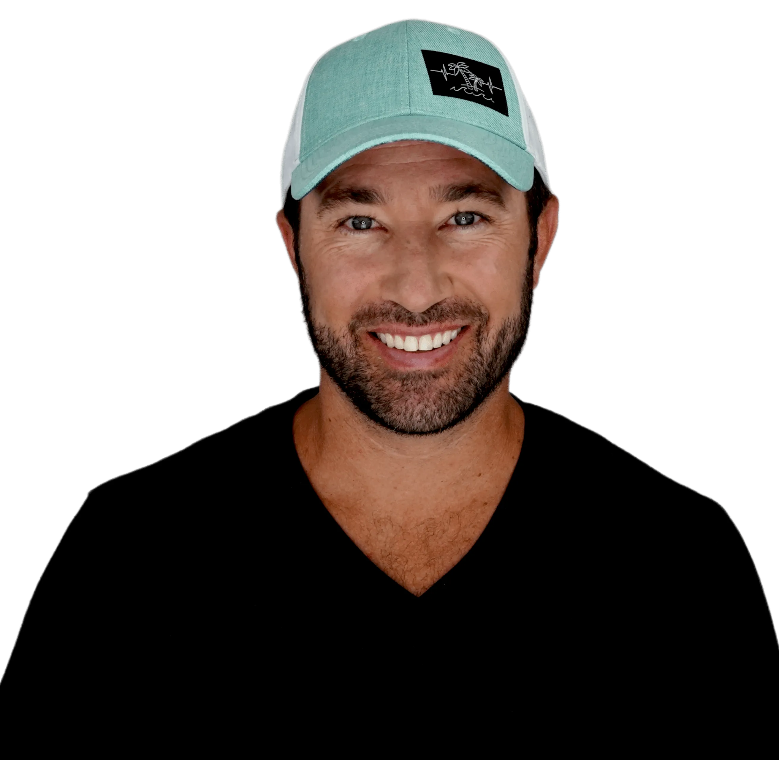 Beach Hat | Low Profile | Ponytail | Teal - White