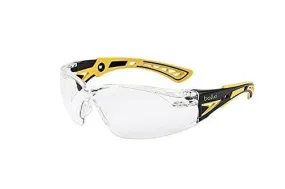 Bolle Safety Rush  Safety Glasses, Small Yellow & Black Frame, Clear Lenses