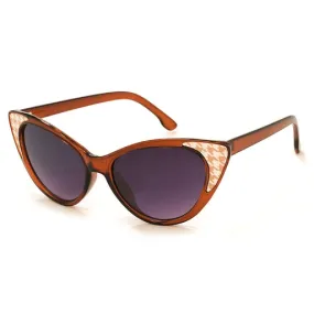 Brittany Houndstooth Cat Eye Sunglasses
