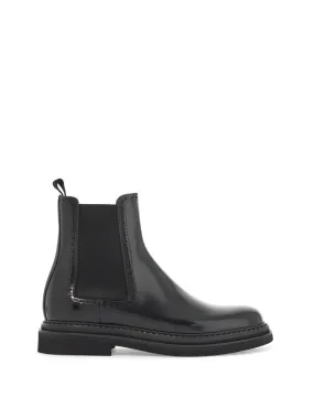 Brushed Leather Chelsea Boots