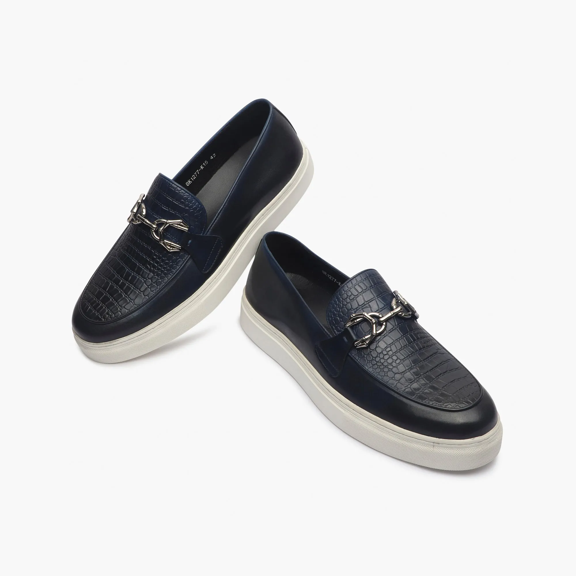 Casual Croc Print Slip Ons with Metal Bit