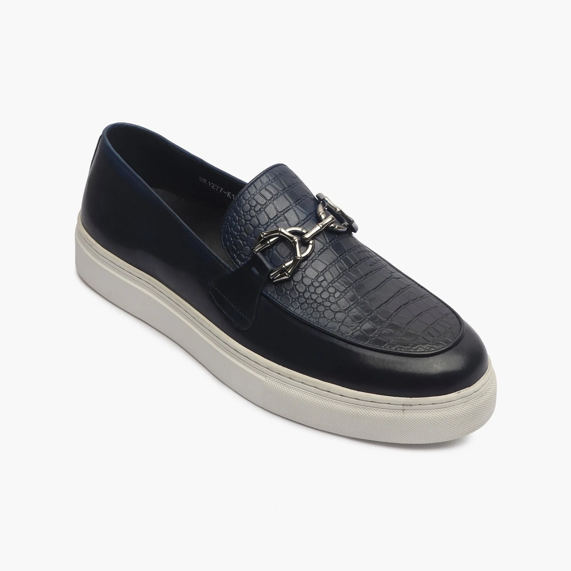 Casual Croc Print Slip Ons with Metal Bit