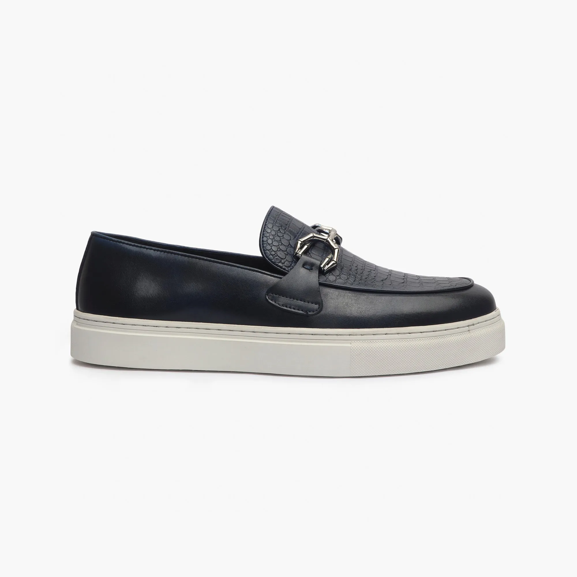 Casual Croc Print Slip Ons with Metal Bit