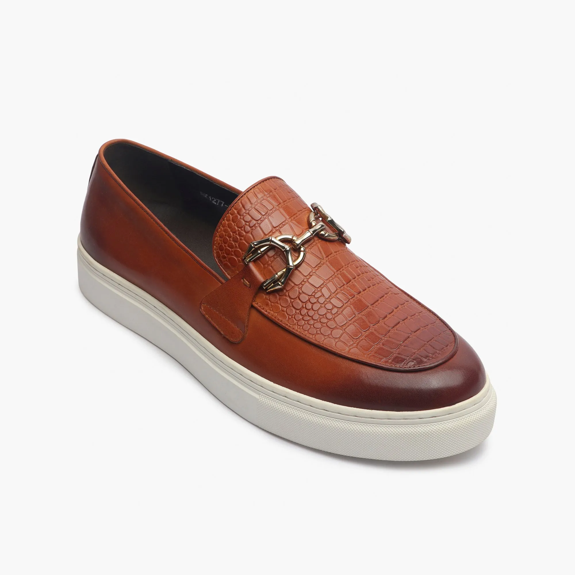 Casual Croc Print Slip Ons with Metal Bit
