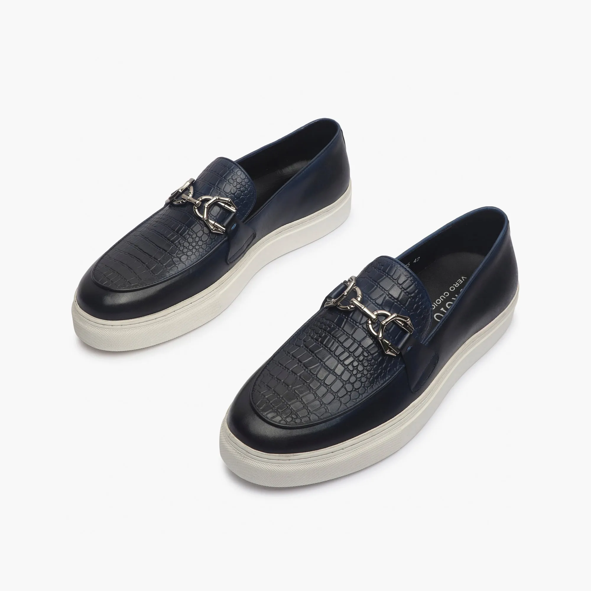 Casual Croc Print Slip Ons with Metal Bit