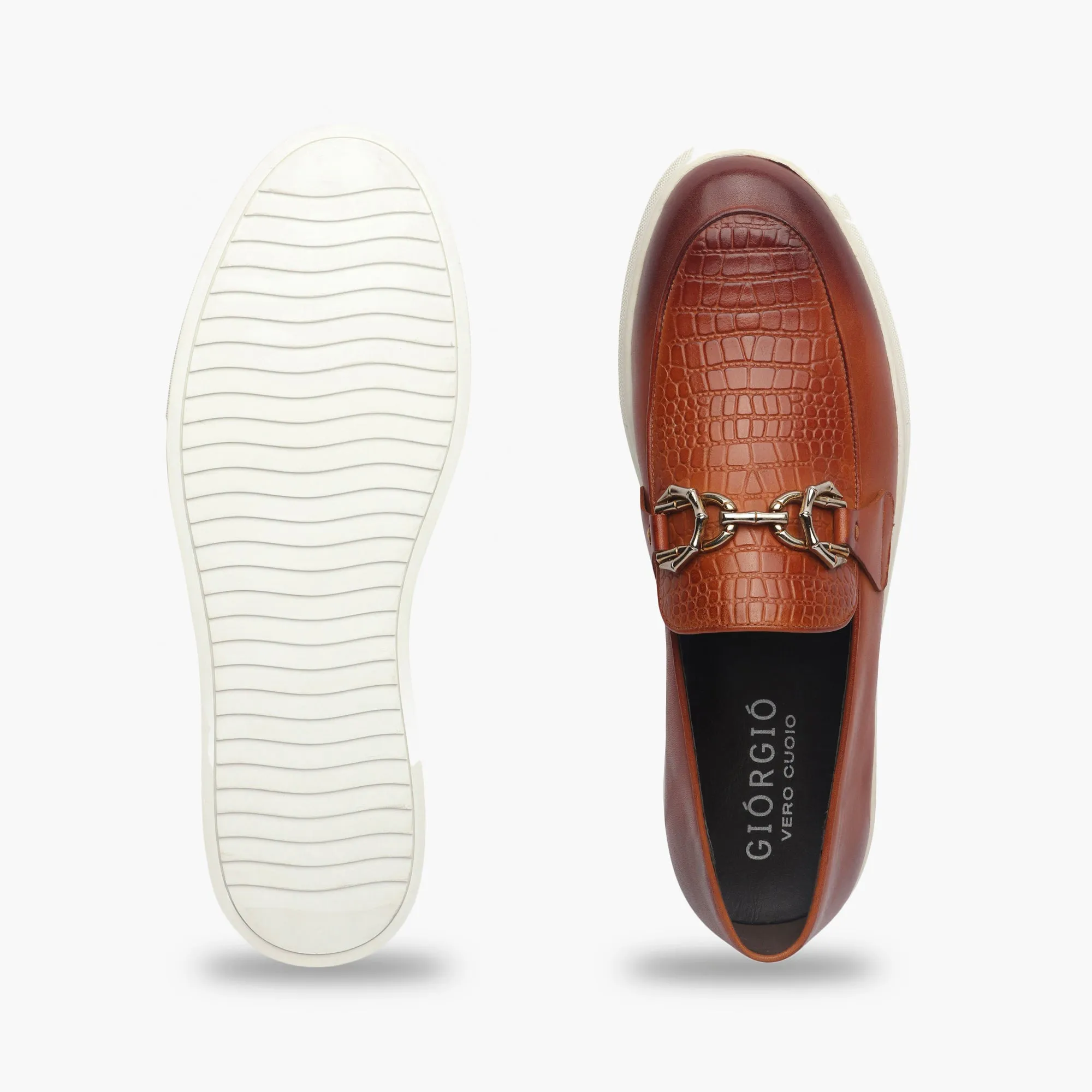 Casual Croc Print Slip Ons with Metal Bit