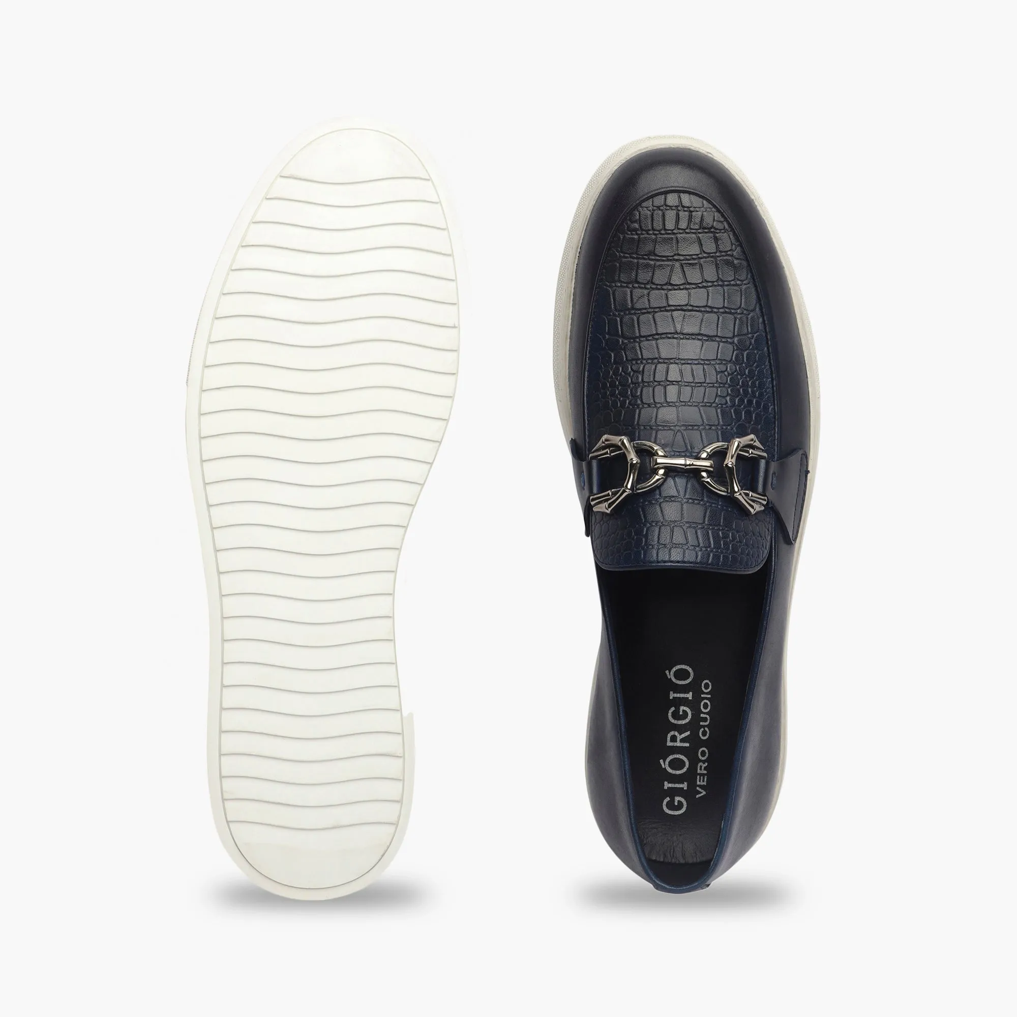 Casual Croc Print Slip Ons with Metal Bit