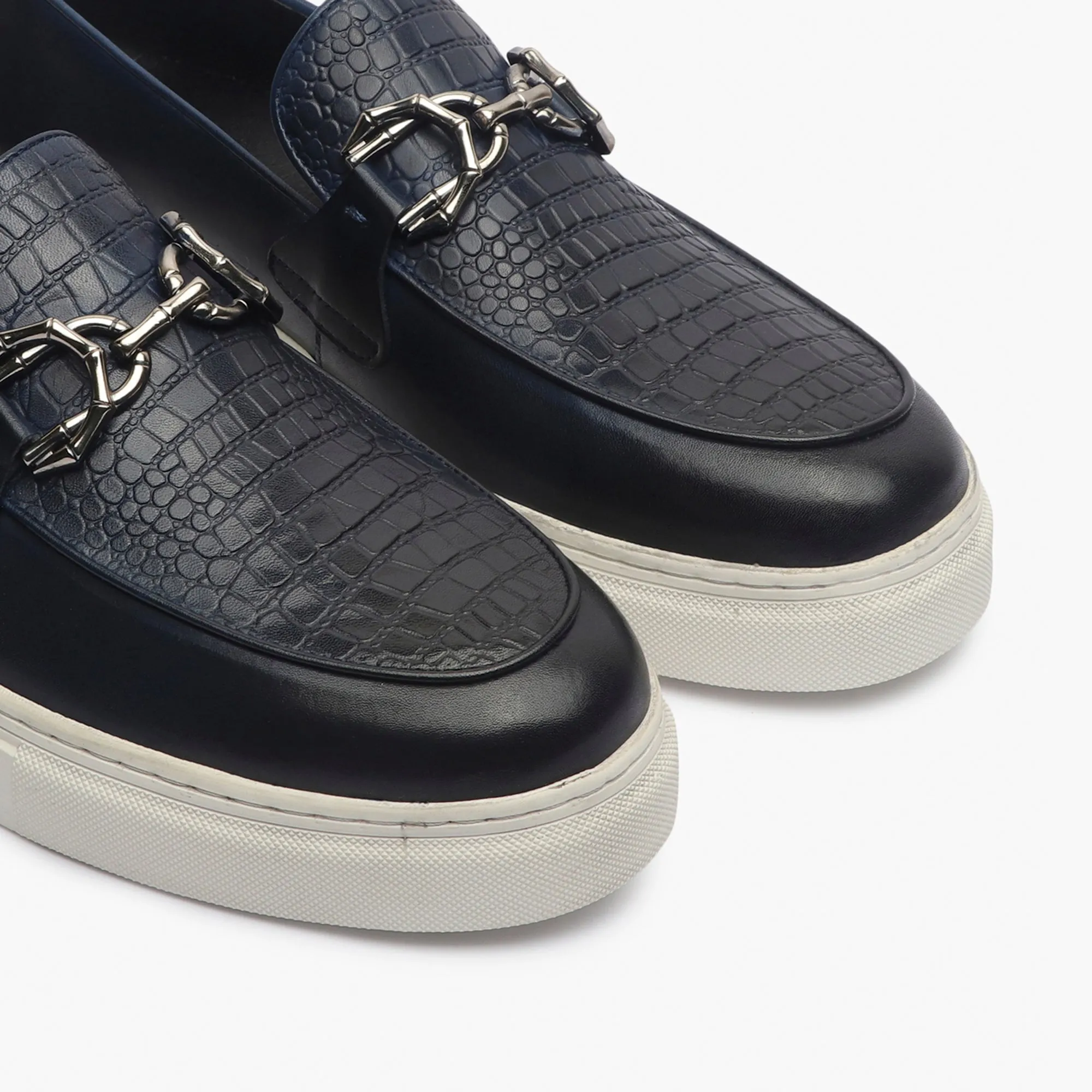 Casual Croc Print Slip Ons with Metal Bit