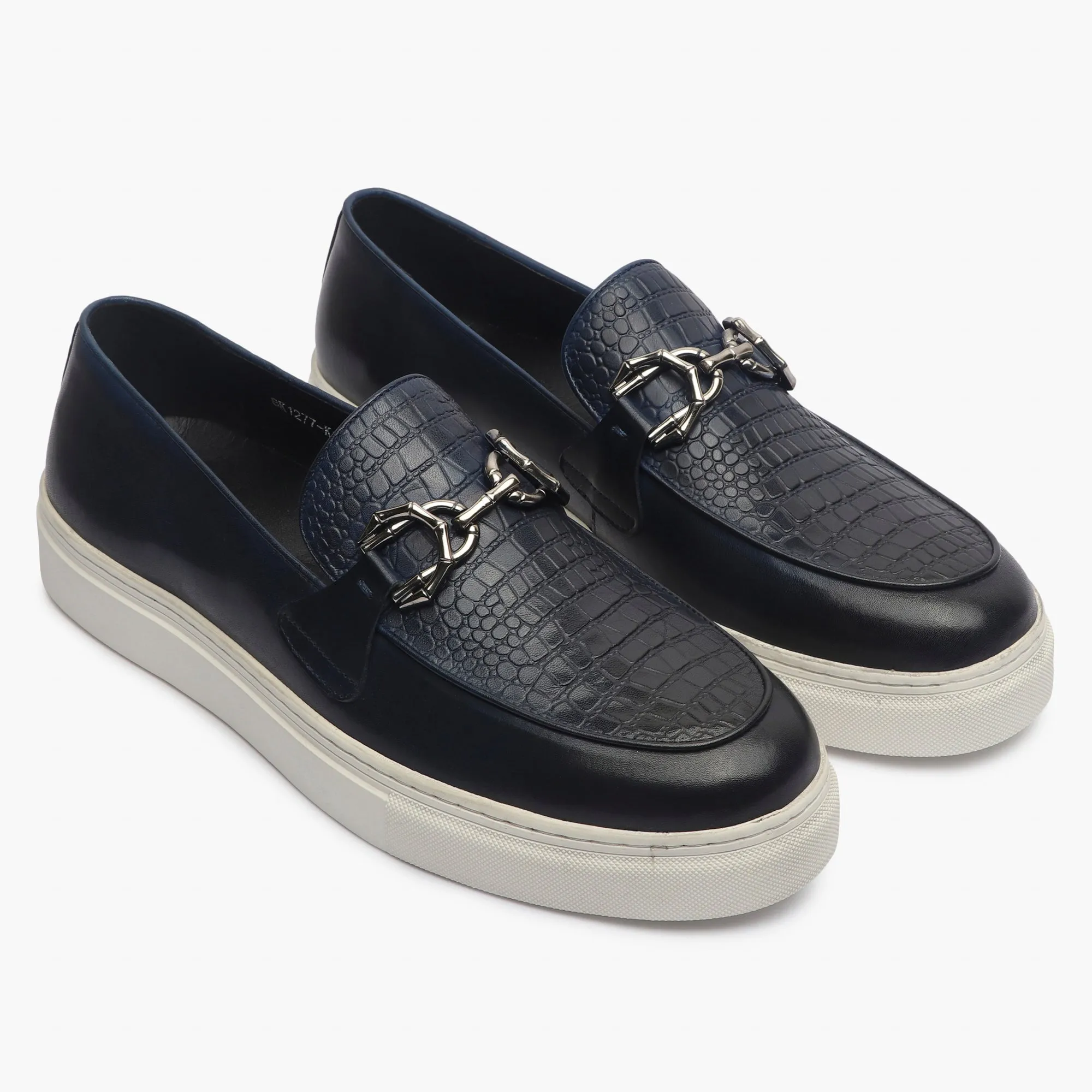 Casual Croc Print Slip Ons with Metal Bit