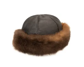 Classic Natural Fur Hat | Dark Brown Crown