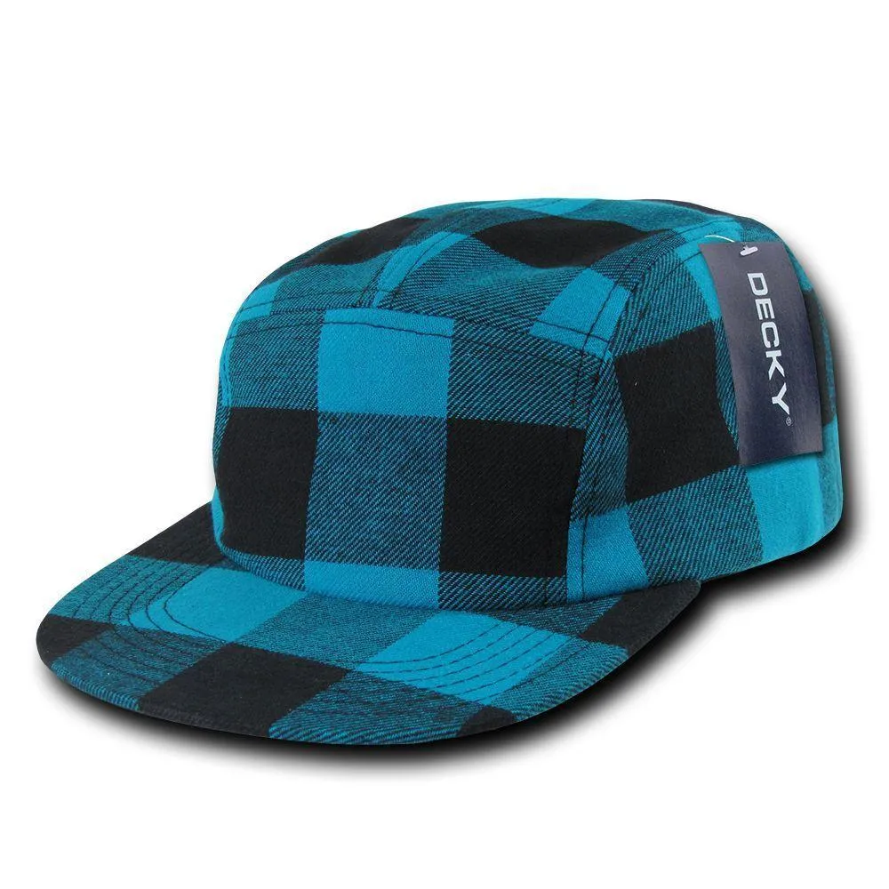 Decky Racer Jockey 5 Panel Biker Solid Plaid Camouflage Caps Hats