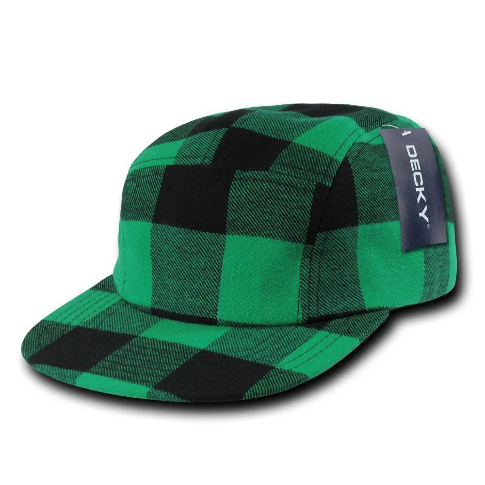 Decky Racer Jockey 5 Panel Biker Solid Plaid Camouflage Caps Hats