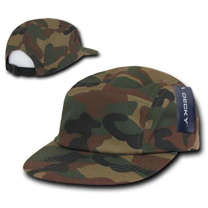 Decky Racer Jockey 5 Panel Biker Solid Plaid Camouflage Caps Hats