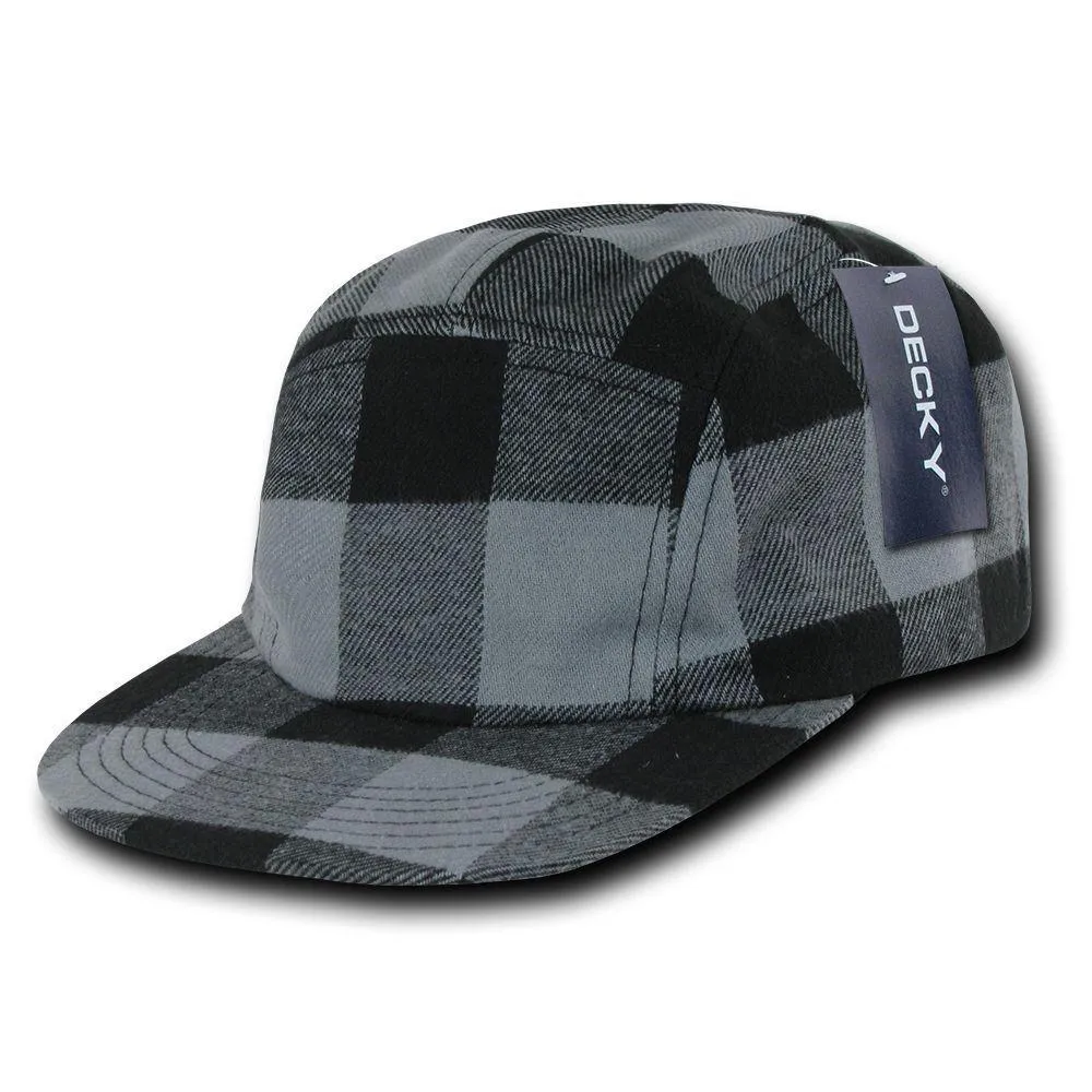 Decky Racer Jockey 5 Panel Biker Solid Plaid Camouflage Caps Hats