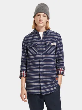 Double-faced twill check shirt