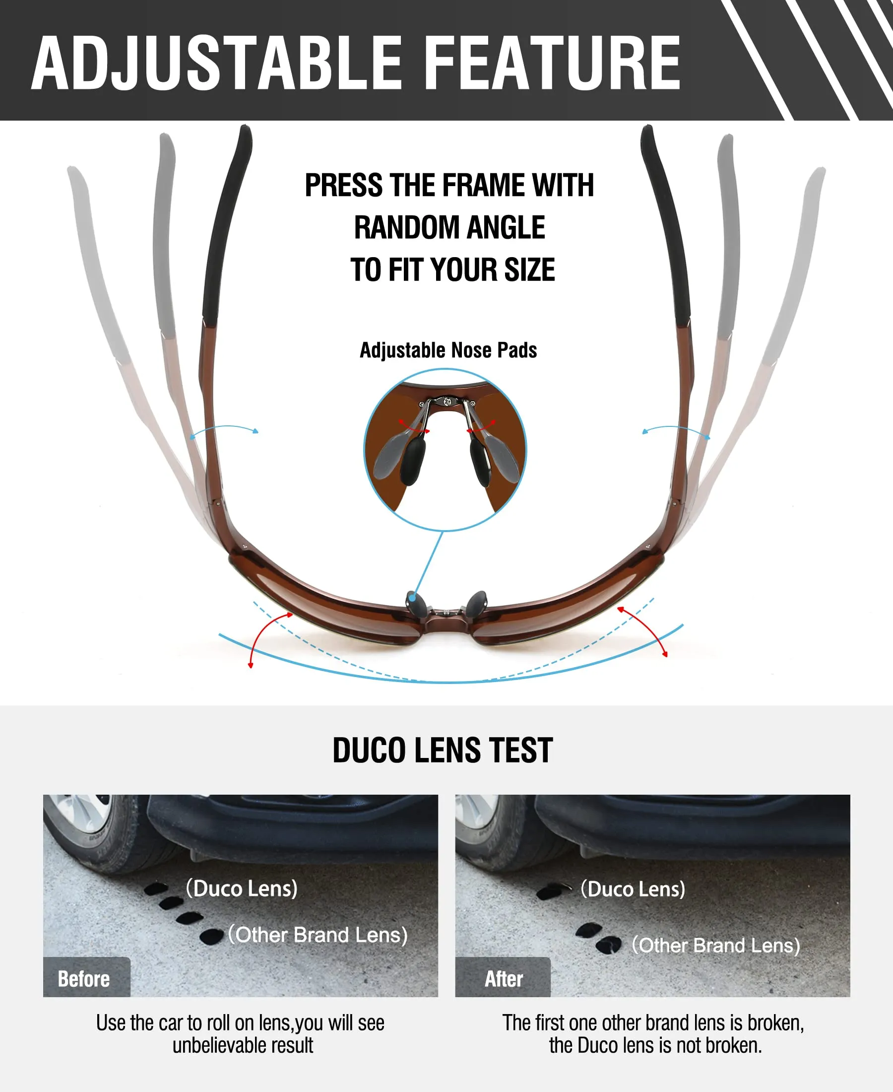 DUCO Men's Polarized Sunglasses for Fishing Driving 8177s