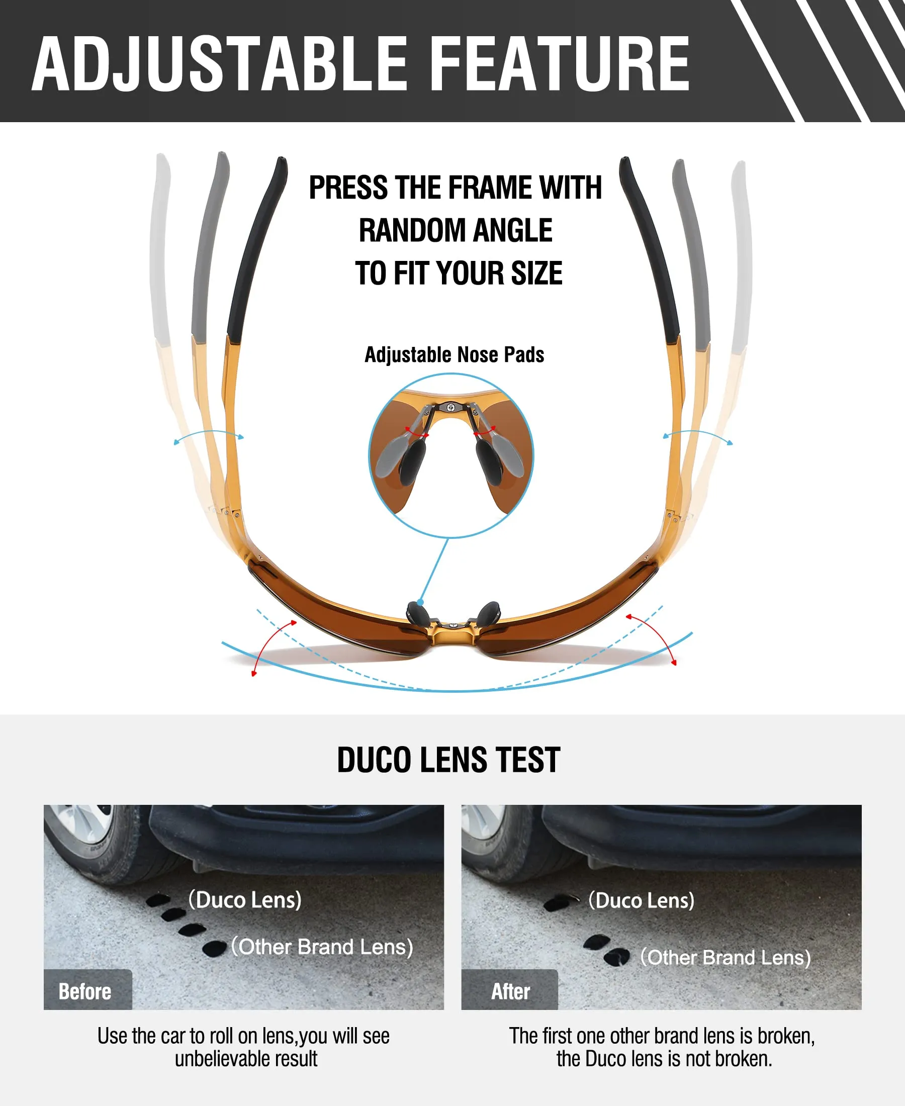 DUCO Men's Polarized Sunglasses for Fishing Driving 8177s