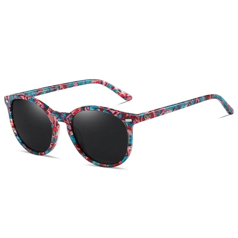 DUCO Retro Round Women's Polarized Sunglasses DC1230