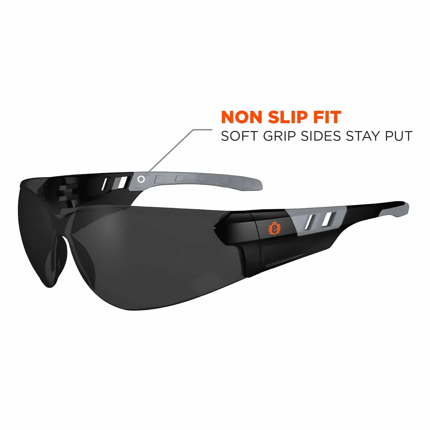 Ergodyne 59130 SAGA Smoke Lens Matte Black Frameless Safety Glasses