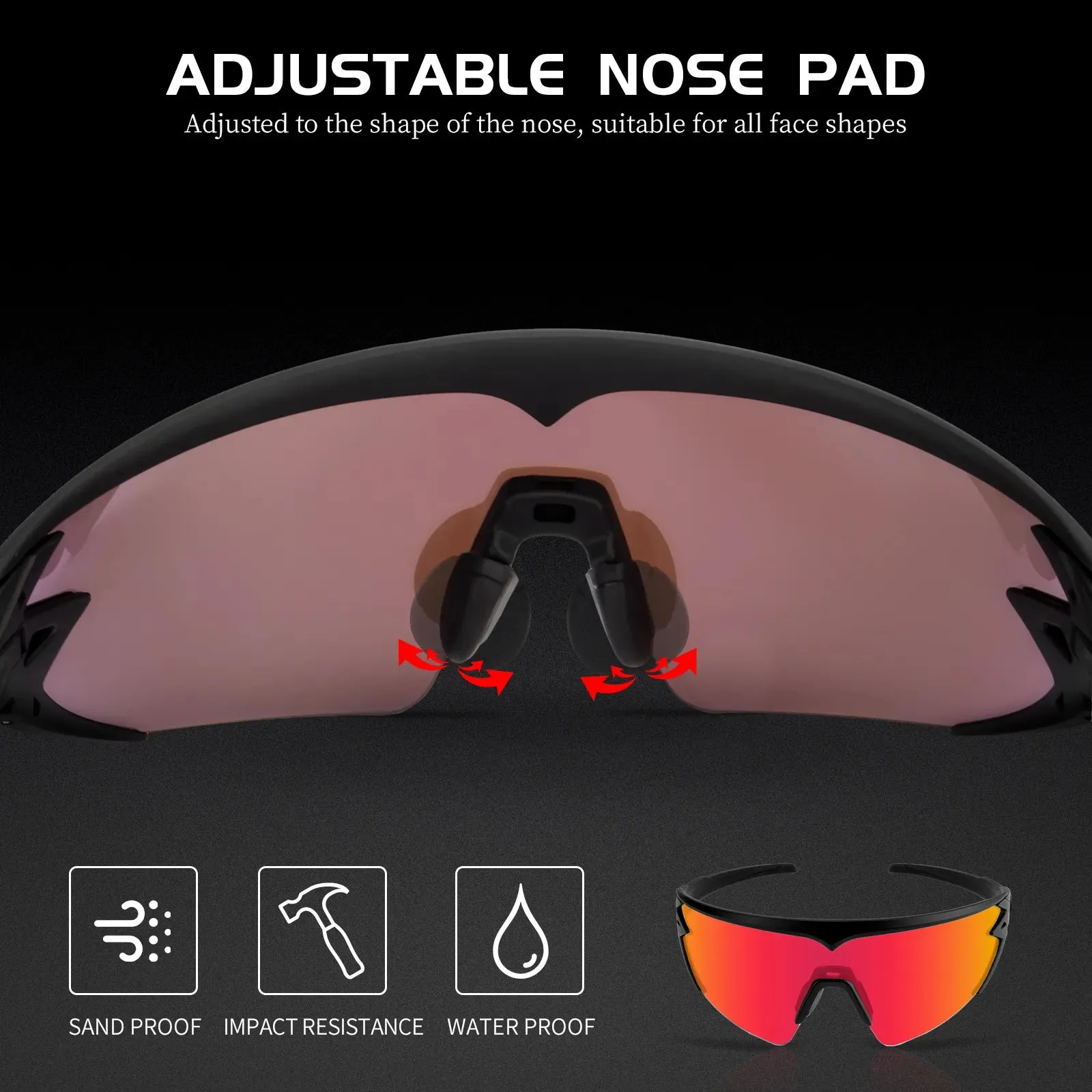 KAPVOE Outdoor Cycling Glasses MTB Bike Glasses Sports Sunglasses Road Driving Bicycle Men Women UV400 Goggles Hiking Eyewear