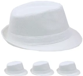 plain white dress fedora hat Case of 72