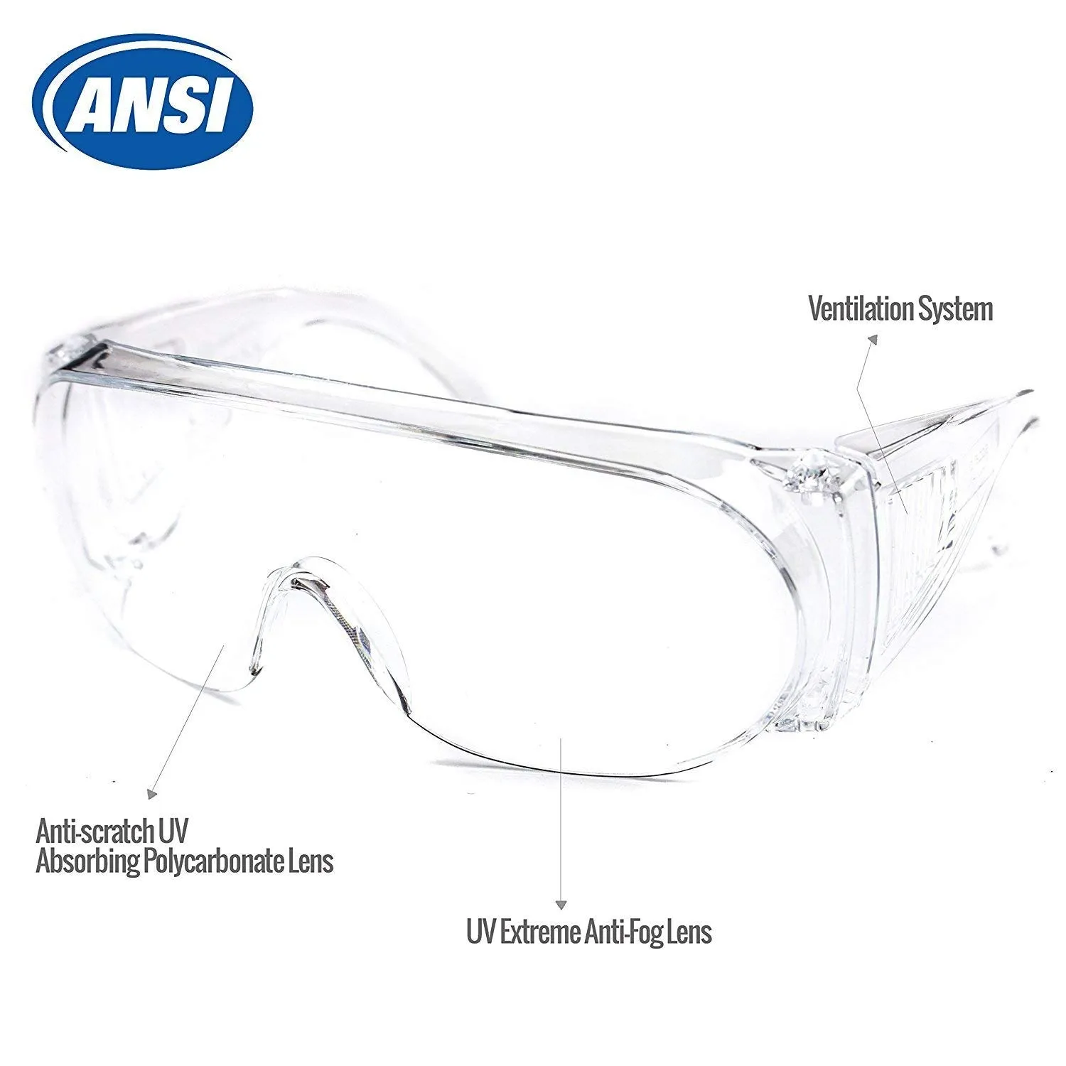 RK-SG101 Economical Safety Eyewear Transparent Crystal Glasses Clear
