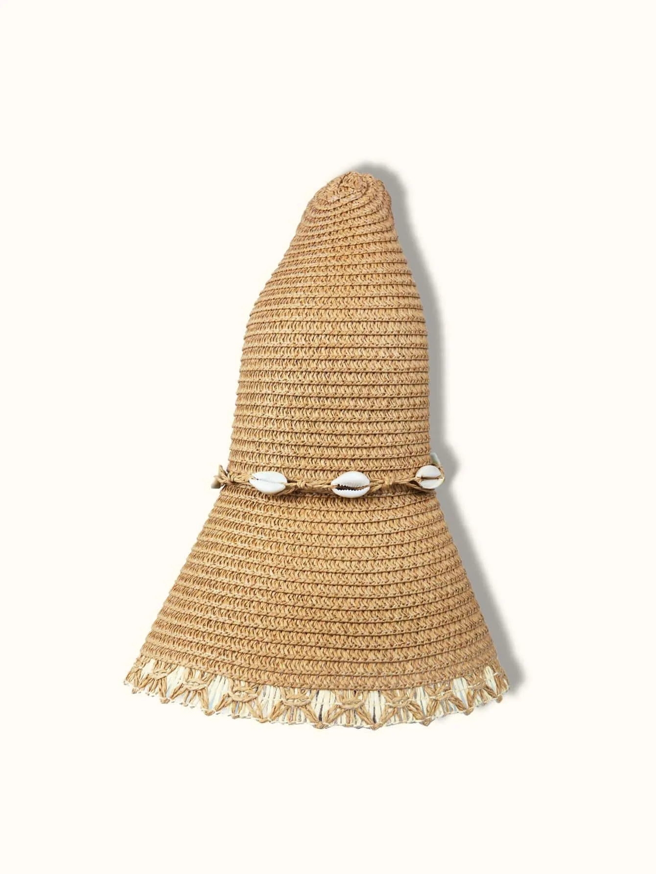 Shell Decor Straw Hat Boho Bow