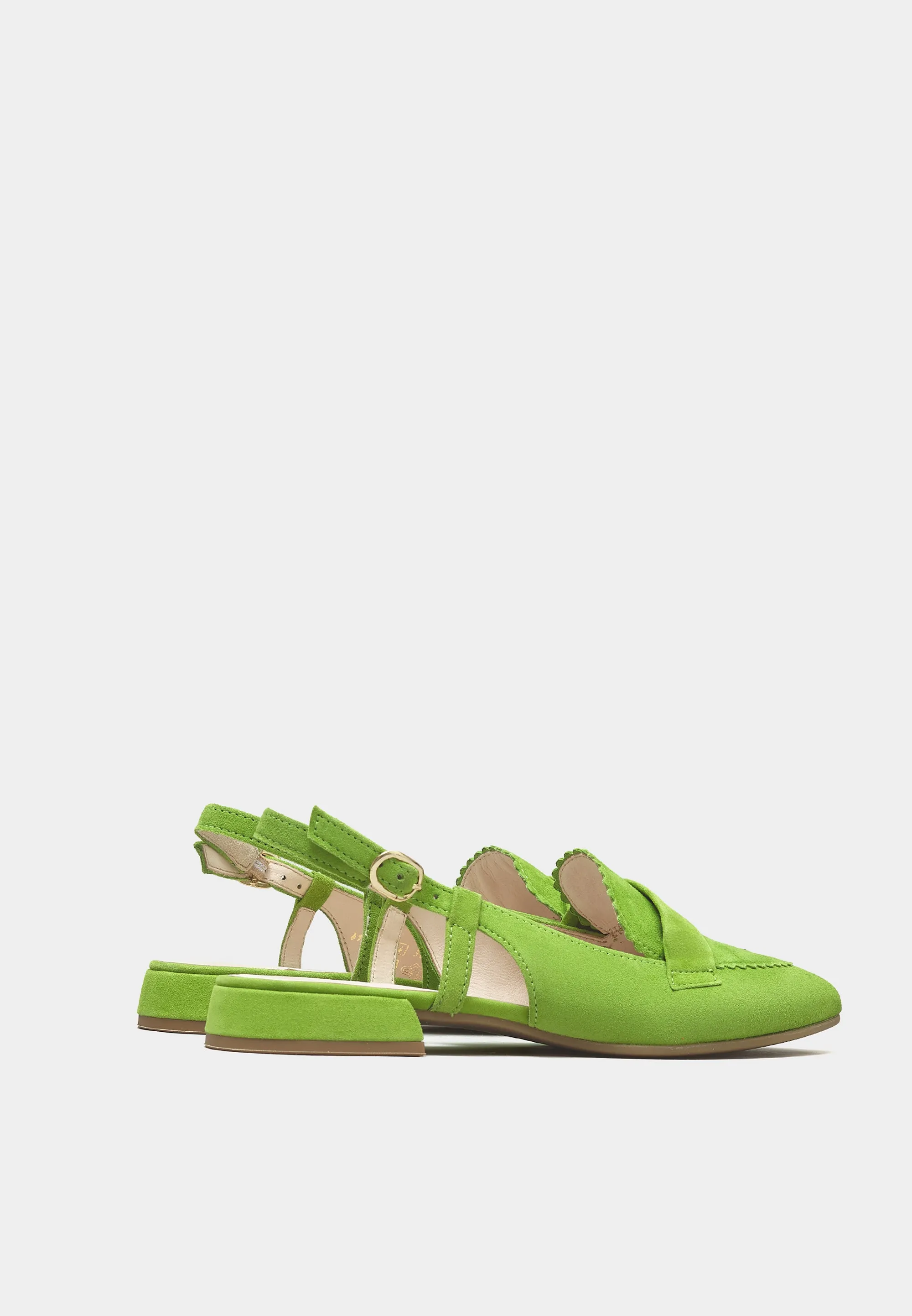 Slingback Loafers 41-501 Green Suede