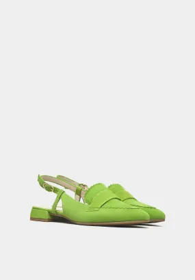 Slingback Loafers 41-501 Green Suede