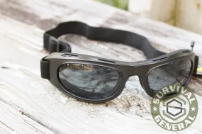 Tactical Vented Goggle Sunglasses Smoke Black 400 UV Eye Protection