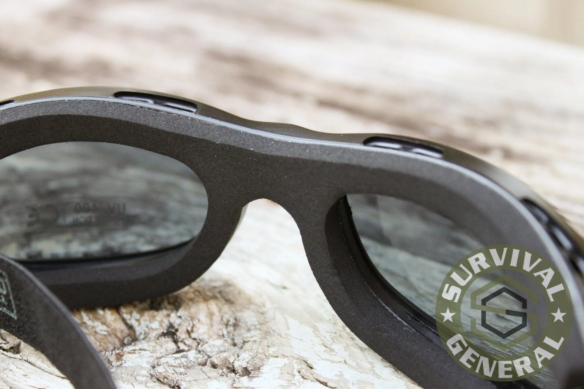 Tactical Vented Goggle Sunglasses Smoke Black 400 UV Eye Protection