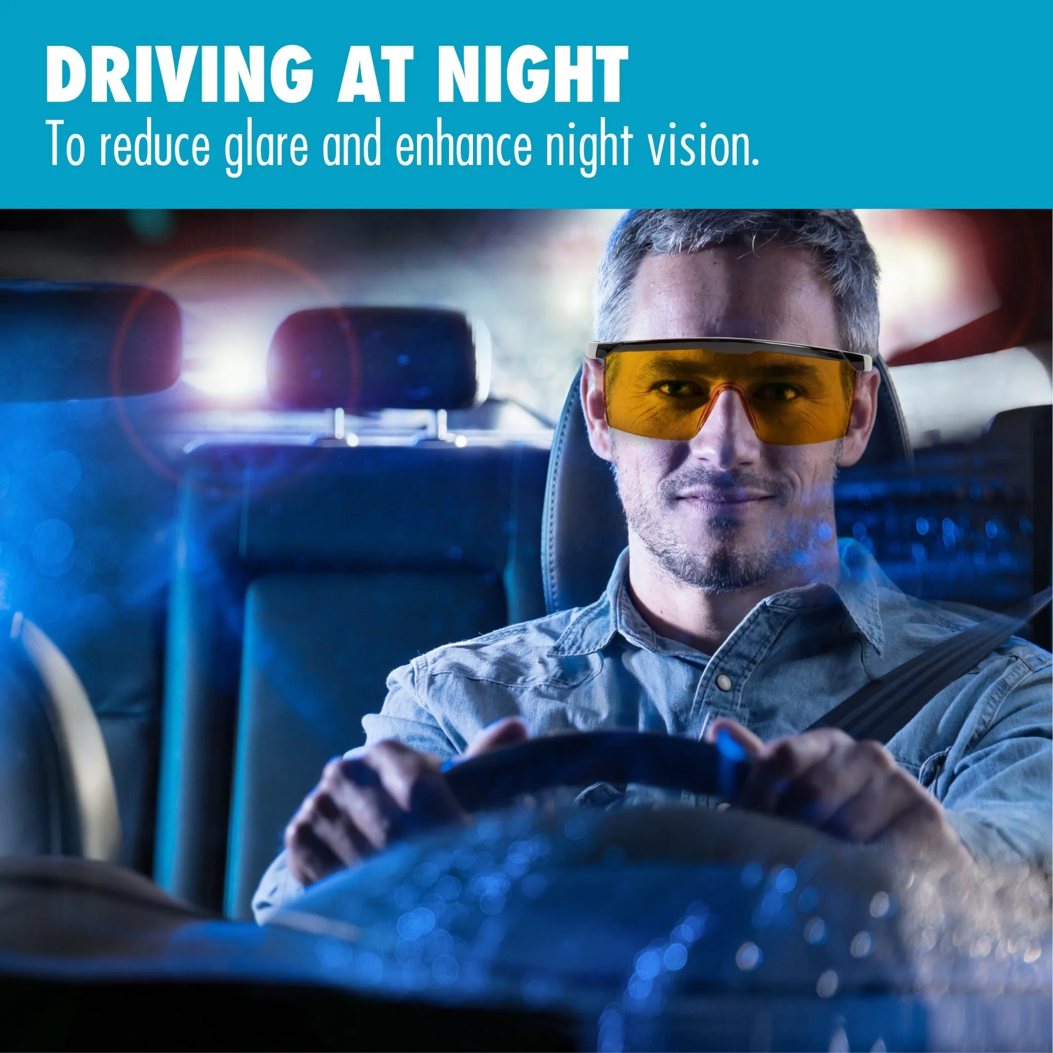 Yellow UV Light Safety Glasses - EN166 ANSI Z87.1, CE – UV 400